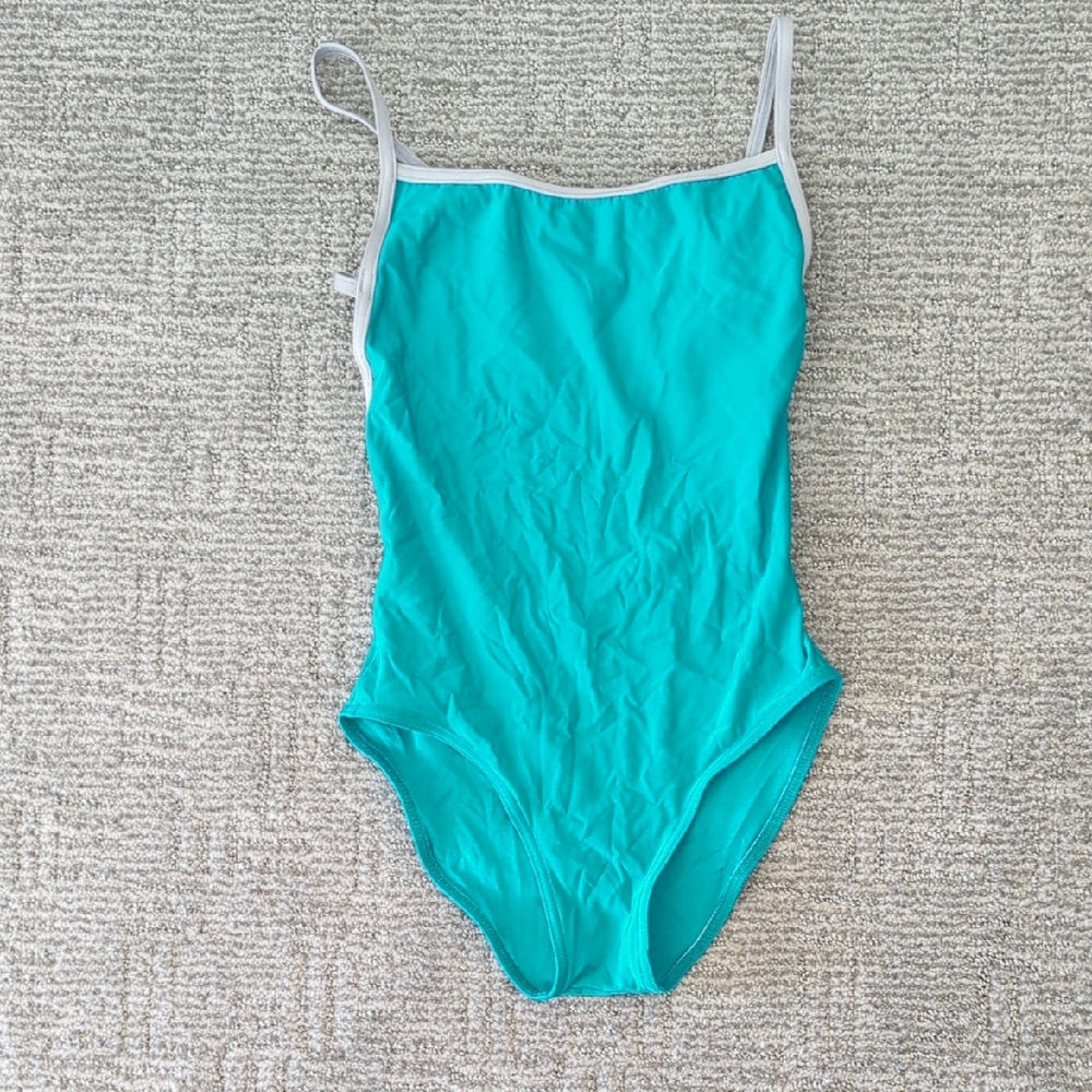 Yumiko Leotard- Light Teal and Gray